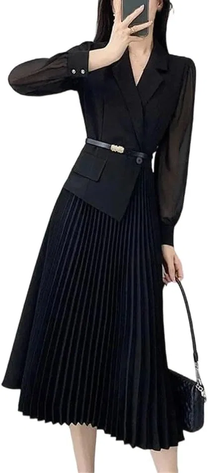 Женское платье-футляр V-образным вырезом Slimming Midi, Black