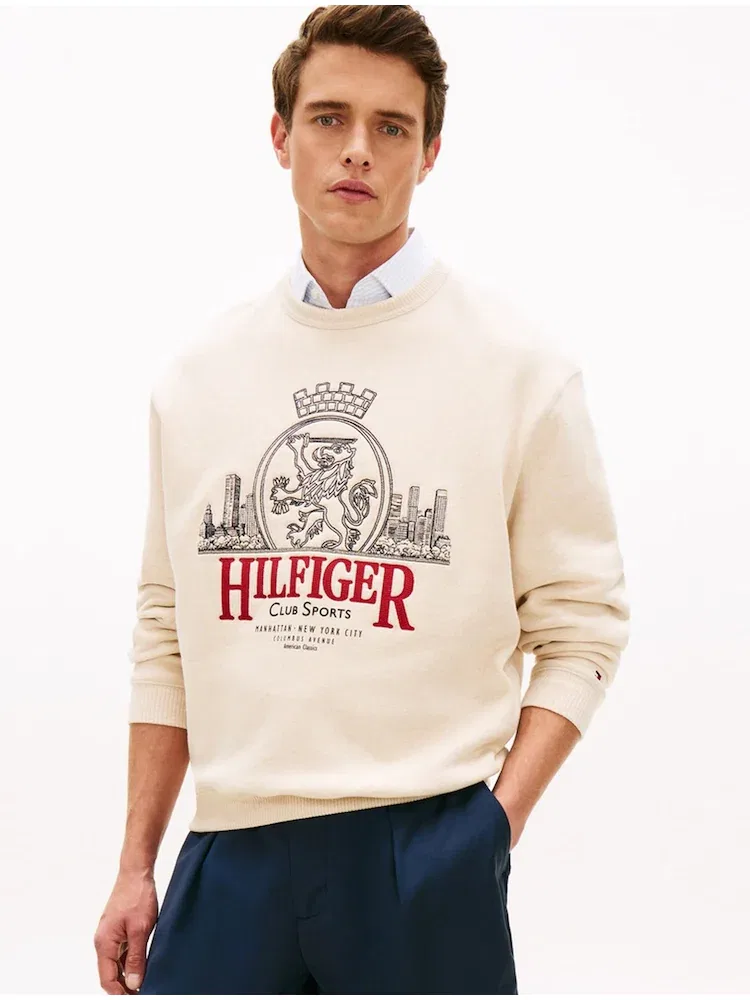 Свитшот с вышивкой Heritage Crest TOMMY HILFIGER, Ivory