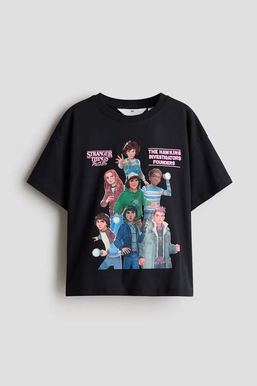 Хлопковая футболка с принтом H&M, Dunkelgrau/Stranger Things