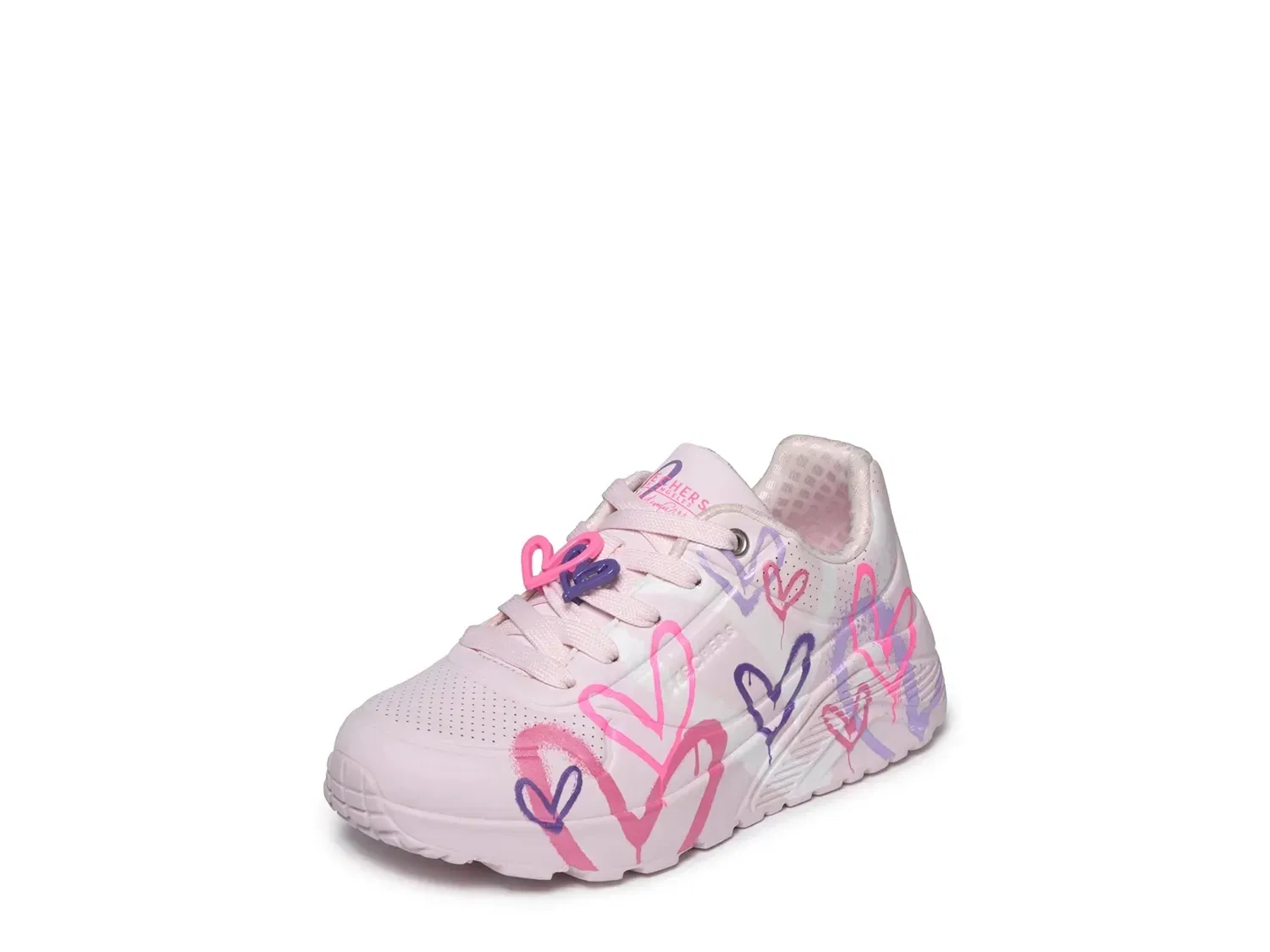 Кроссовки с принтом сердец James Goldcrown Uno Lite Metallic Flutter Hearts Skechers, Light Pink — фото 2