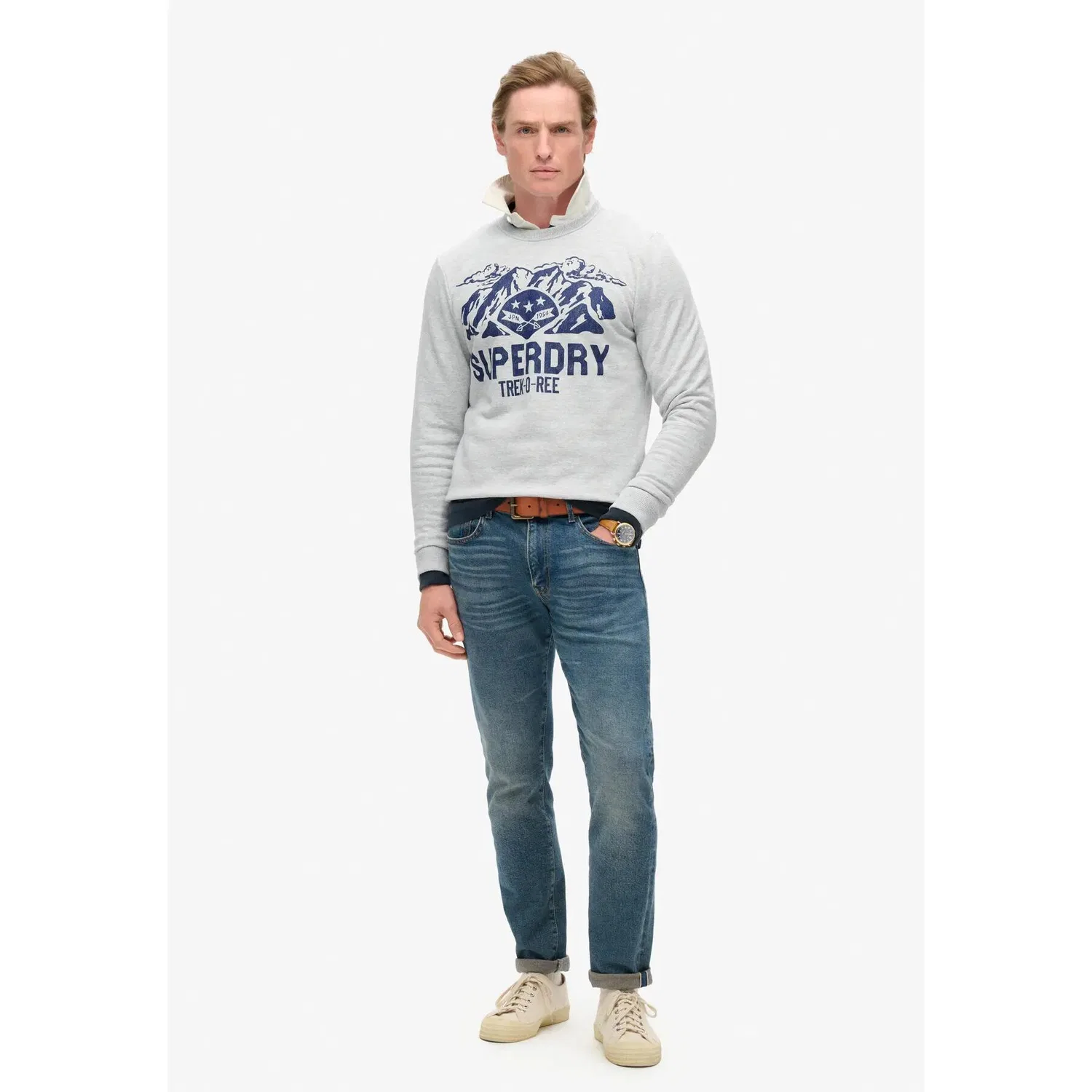 Мужская пуховая куртка с графическим принтом Lo-fi Outdoors Graphic Crew Superdry, Grau — фото 3