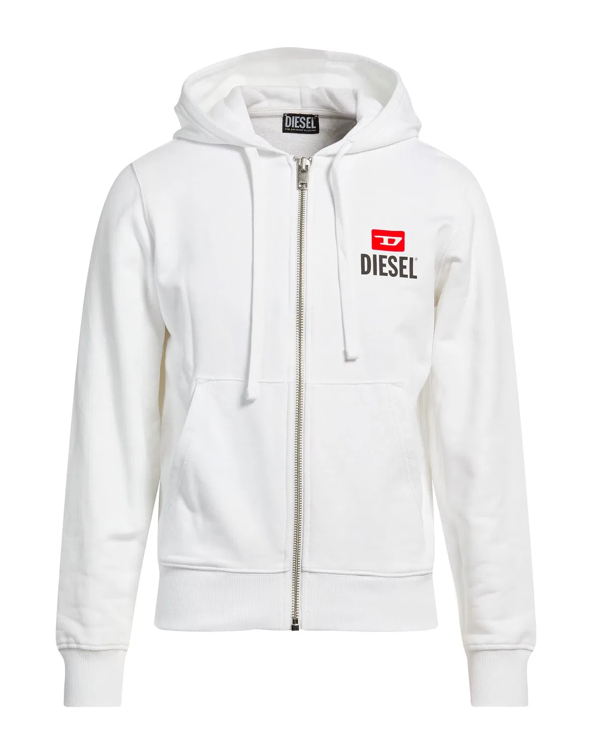 Мужская худи на молнии с капюшоном Diesel, белый