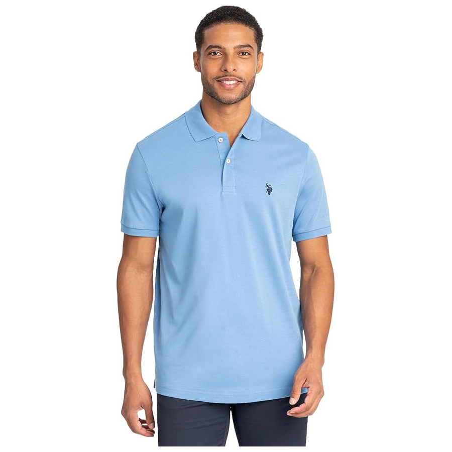 Поло U.S. POLO ASSN. Solid Interlock, синий берег океана