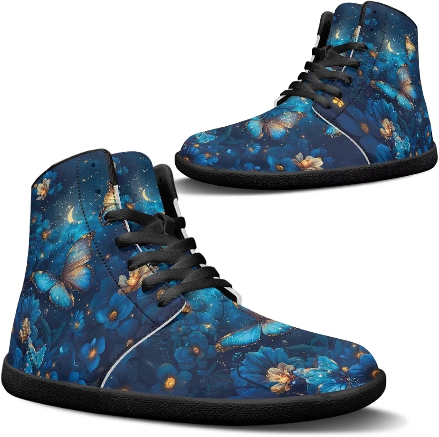 

Высокие повседневные обувь из искусственной кожи с широкой носочной частью, противоскользящие кроссовки на шнуровке, спортивная и рабочая обувь Goronwyfloyd, синий