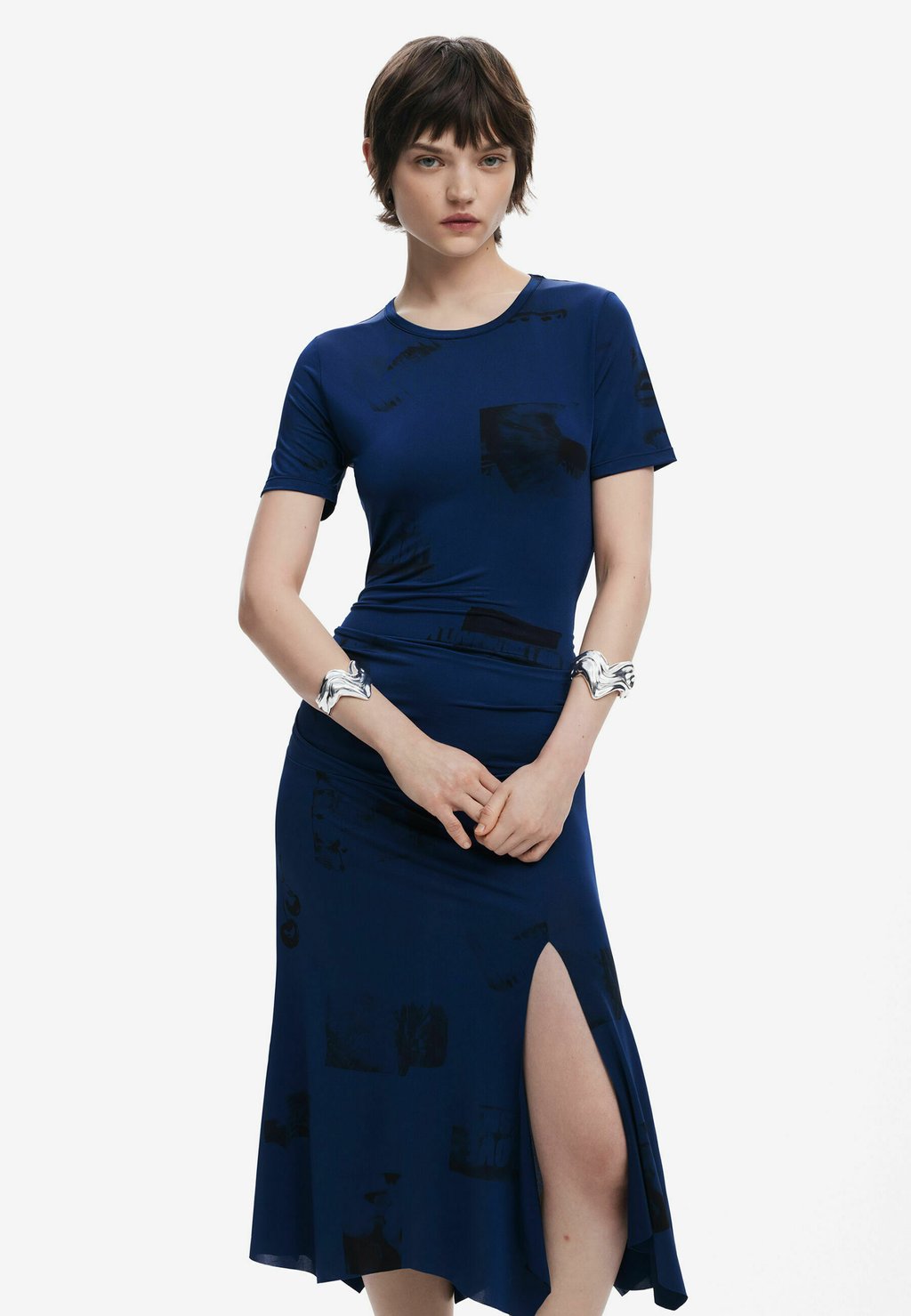 

Платье из джерси ASYMMETRIC POSTCARD Desigual, синий