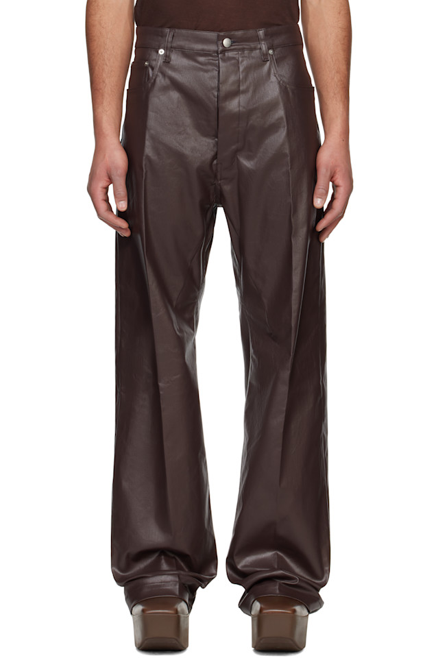 

Голливудские джинсы geth с покрытием Rick Owens, цвет mahogany