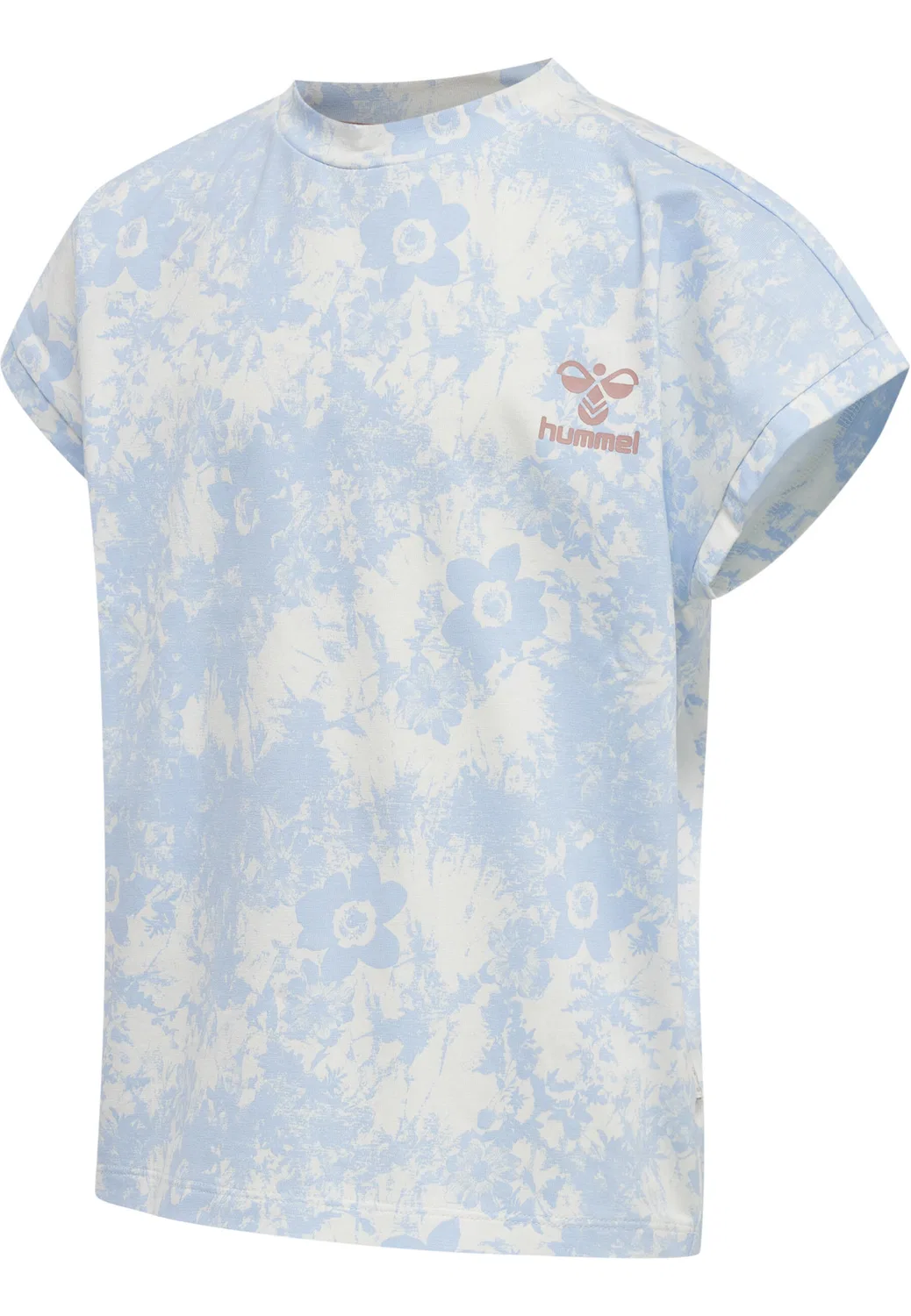 Детская футболка с цветочным принтом Hmlinez Hummel, Blue Hellblau Kornblumenblau — фото 4