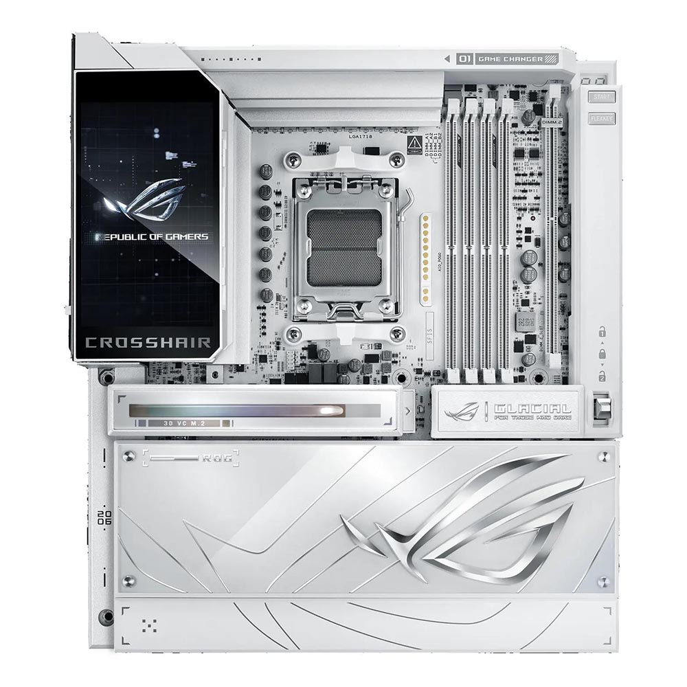 

Материнская плата Asus ROG Crosshair X870E GLACIAL, AM5, DDR5, WiFi, белый