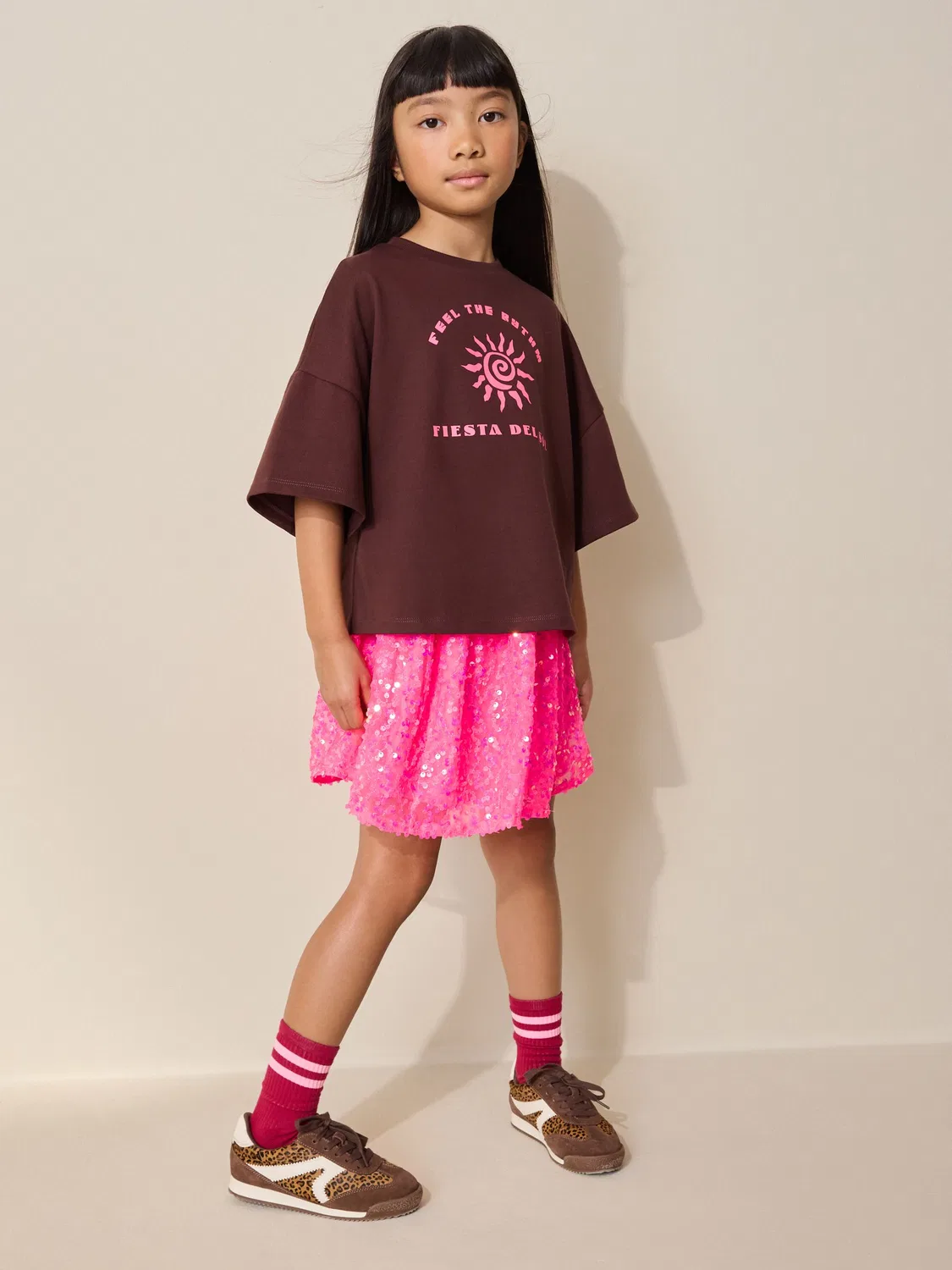 Юбка с пайетками Fluro Pink Sequin Skirt Next, флуоресцентно-розовый — фото 2