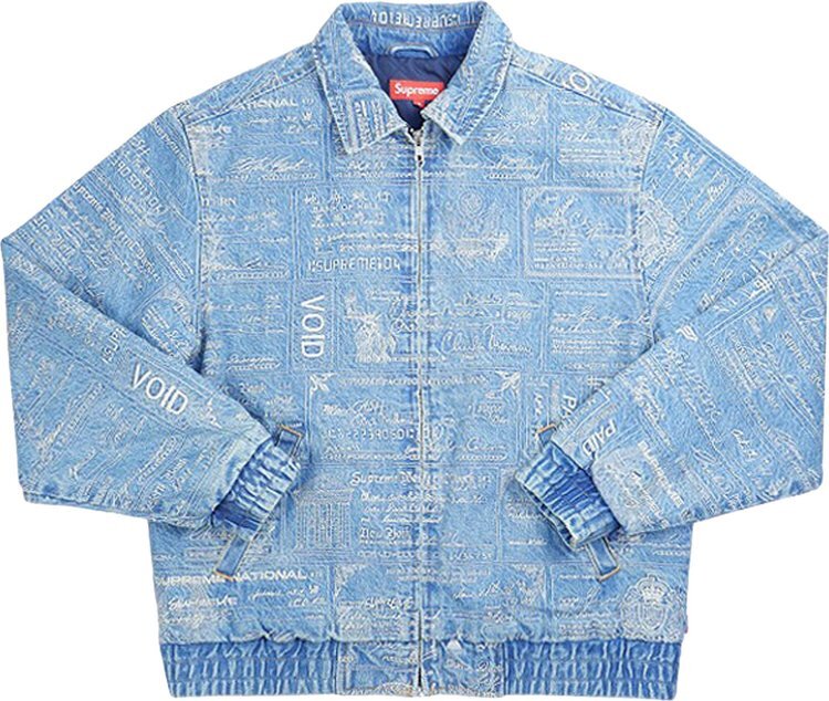 

Куртка Supreme Checks Embroidered Denim Jacket 'Blue', синий