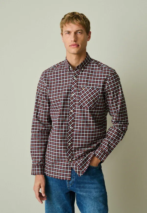 Рубашка в клетку Shirt Next, navy red, красный/темно-синий