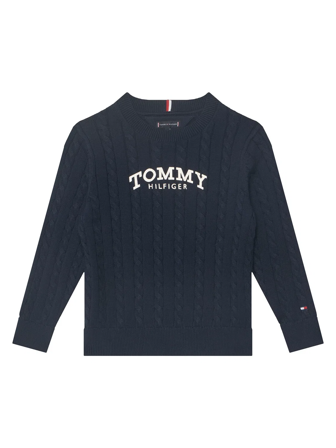 Розовый свитер стандартного кроя для девочки Graphic Tommy Hilfiger, темно-синий