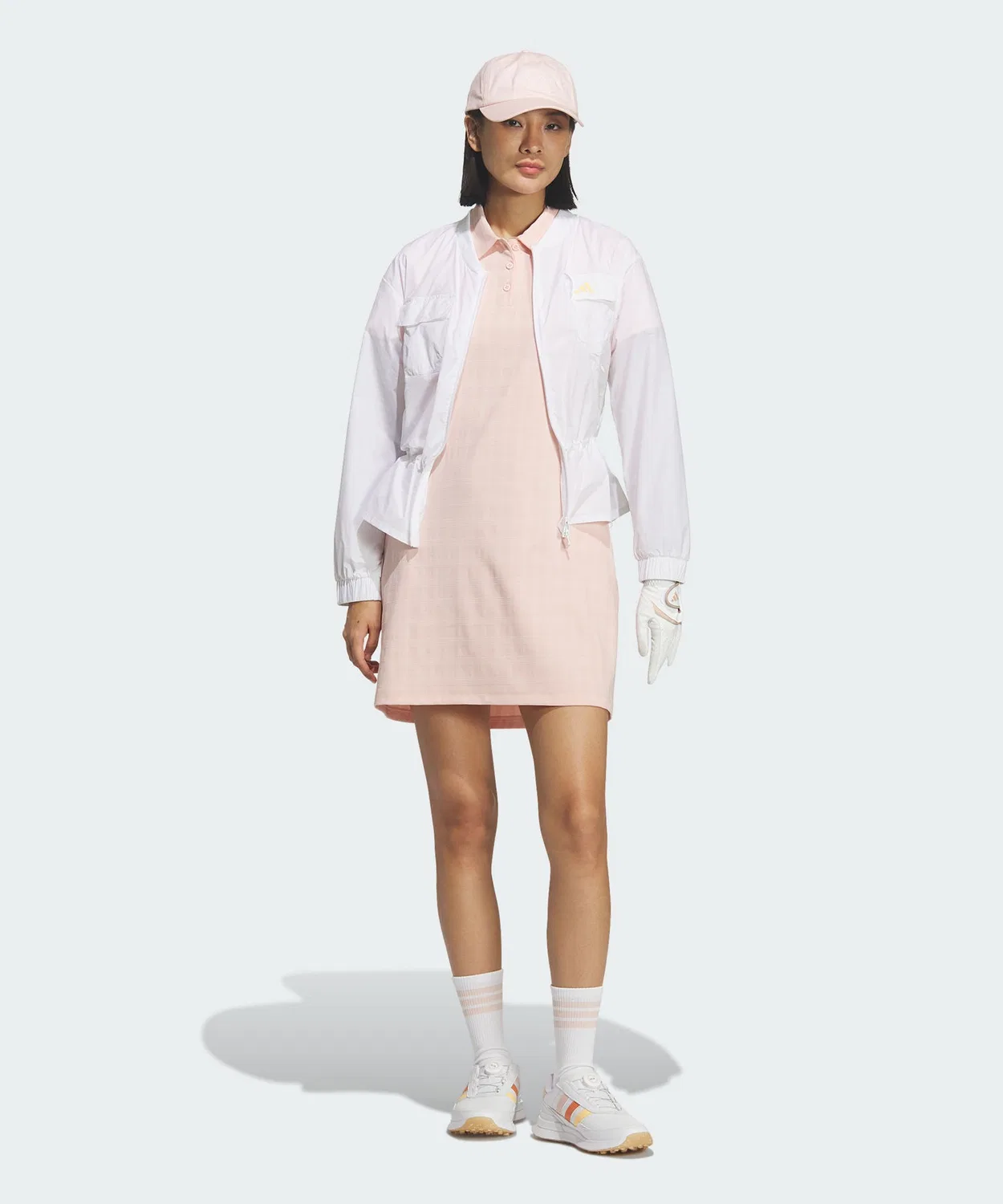 Женская ветрозащитная куртка с полной застежкой-молнией Adidas Golf, Белый — фото 4