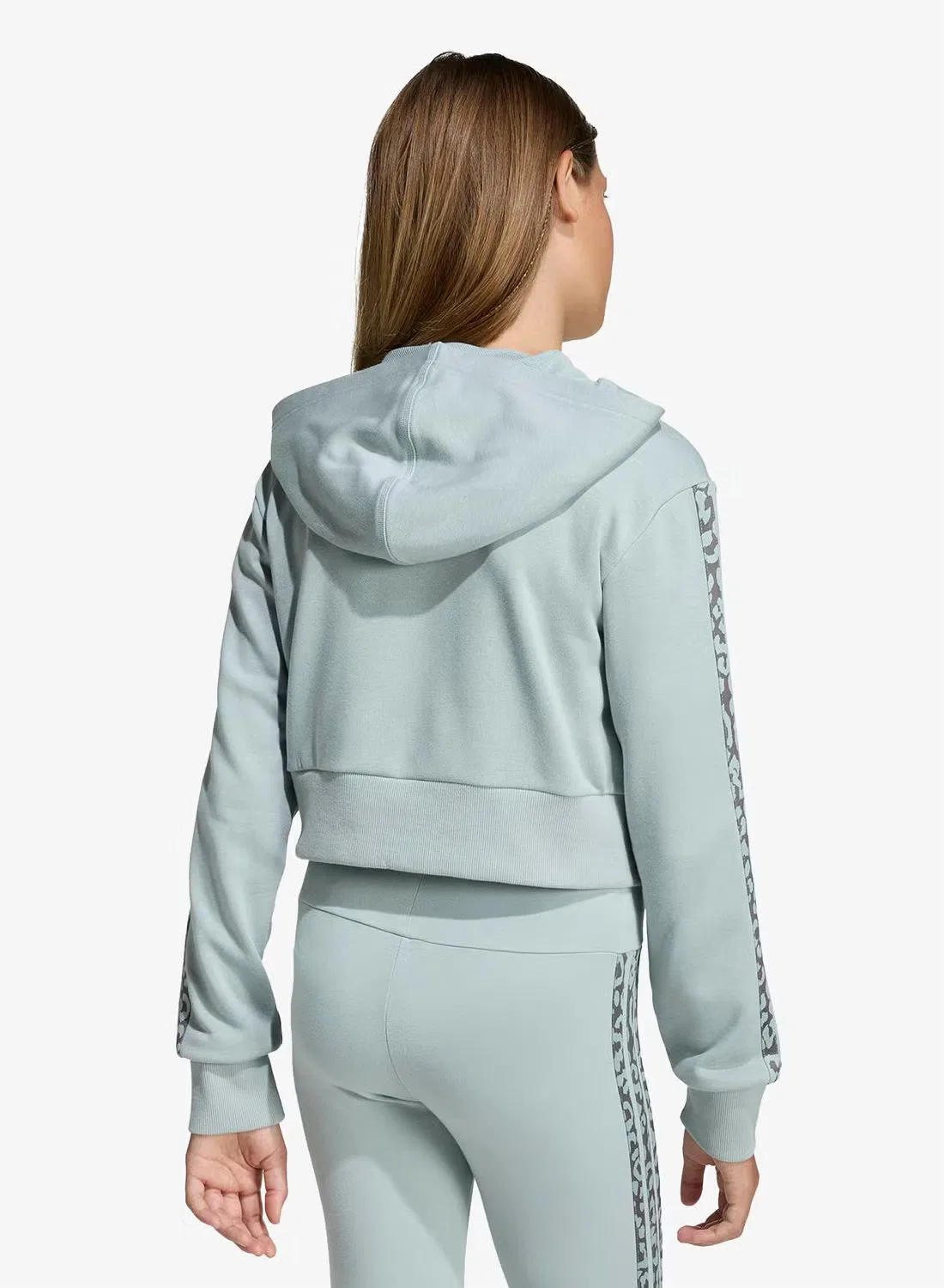 Худи на молнии с капюшоном детское Adidas, розовый — фото 2