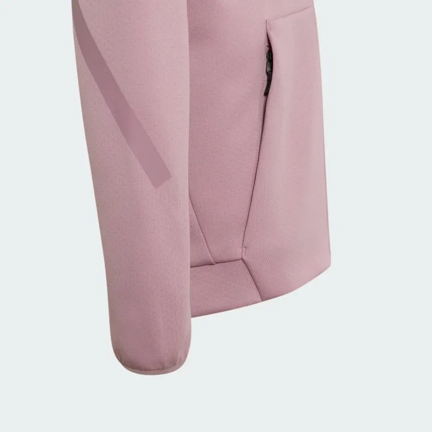 Детское худи adidas Z.N.E. Full Zip с капюшоном и молнией, Magic Mauve / Wonder Orchid — фото 4