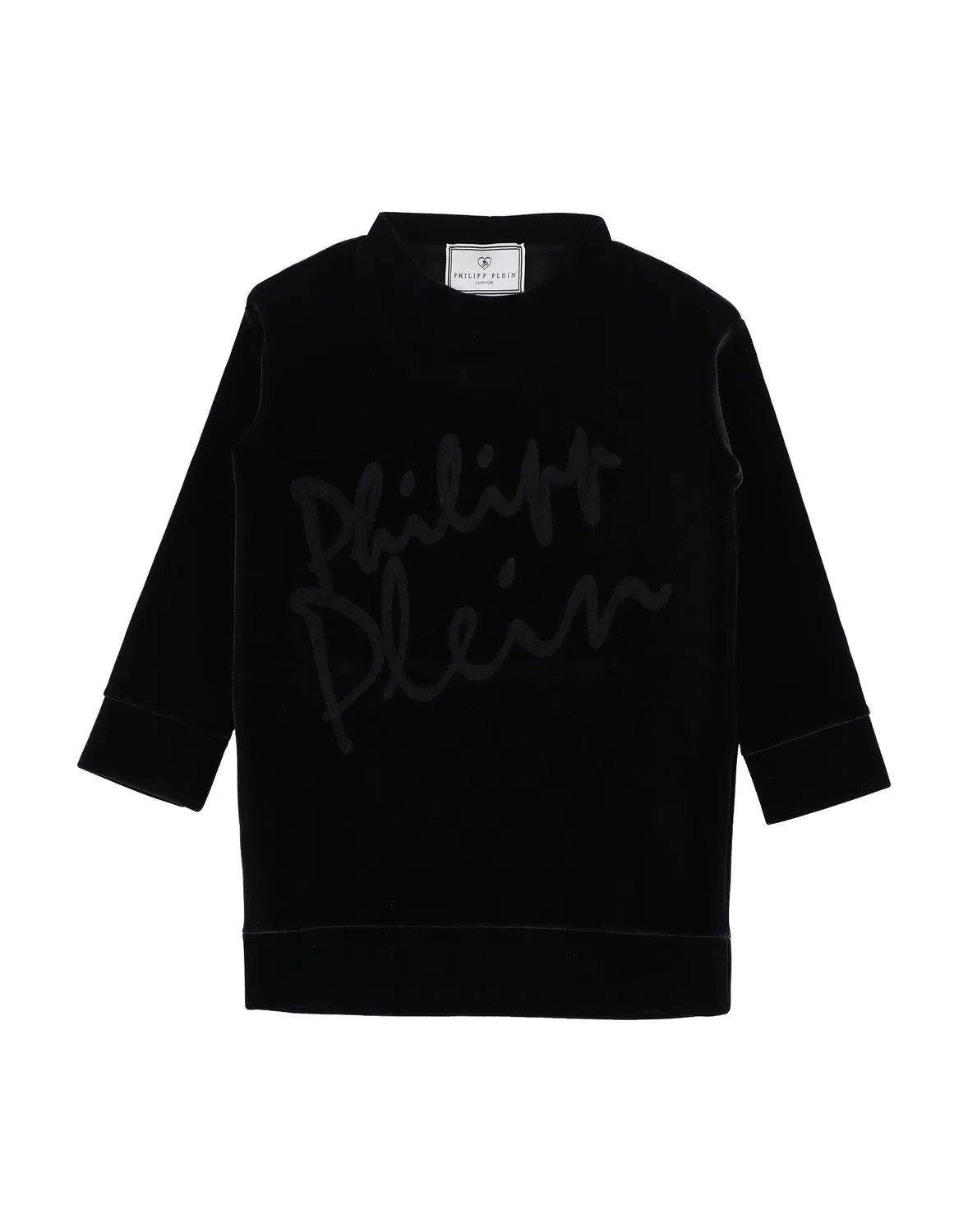 Детский свитшот для девочек с принтом Philipp Plein, черный