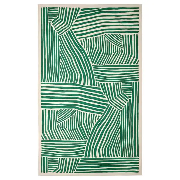

Скатерть Ikea Nabbfisk Patterned, 145х240 см, серовато-белый/зеленый