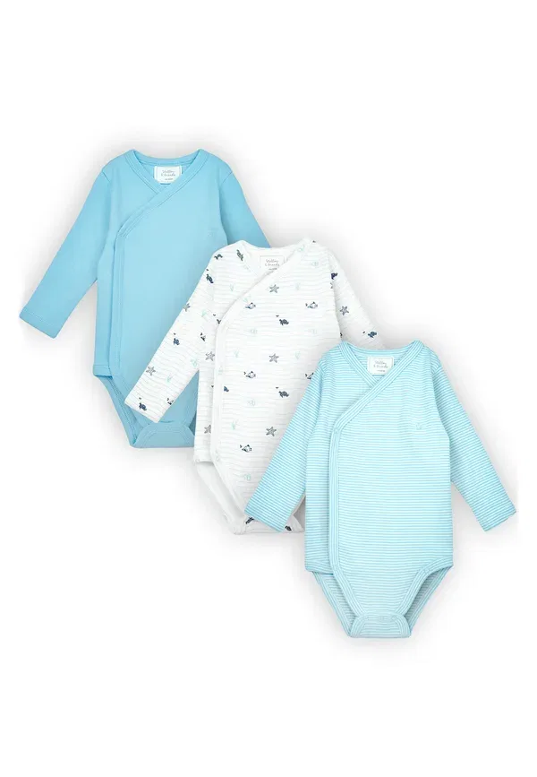 Боди с длинным рукавом, полосатое Langarm cross 3 pack Stellou & Friends, fish and stripes