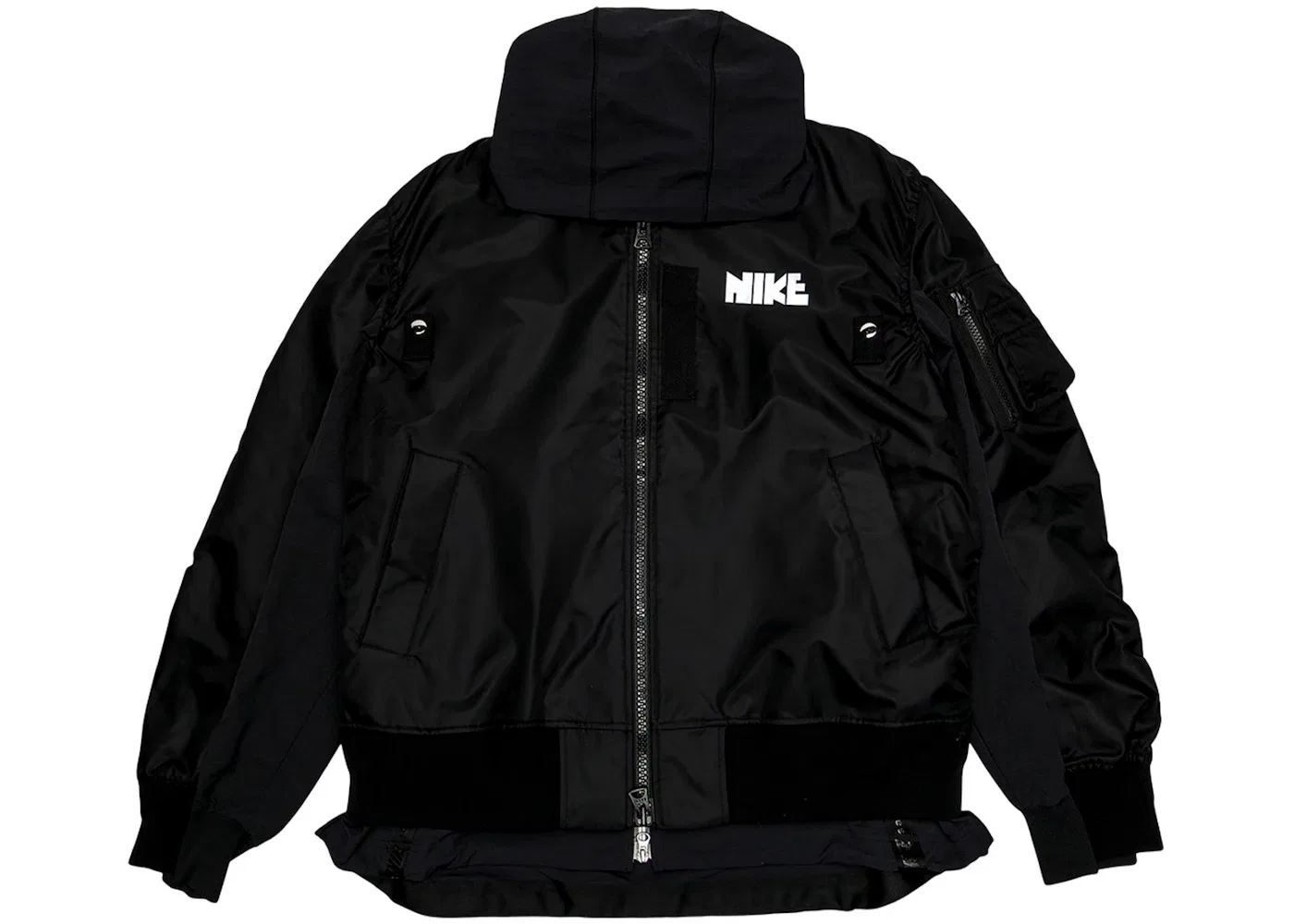 Мужская куртка-бомбер многослойная Nike x Sacai, Black