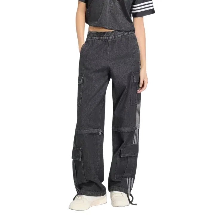 Мужские брюки Mid-Rise 2-in-1 Denim Pants Asia Sizing 'True Black Denim' adidas, черный — фото 3