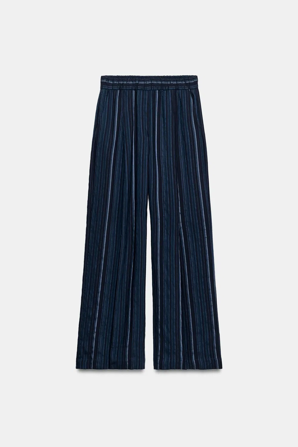 Полосатые брюки-палаццо из коллекции ZW ZARA, Ink blue — фото 4