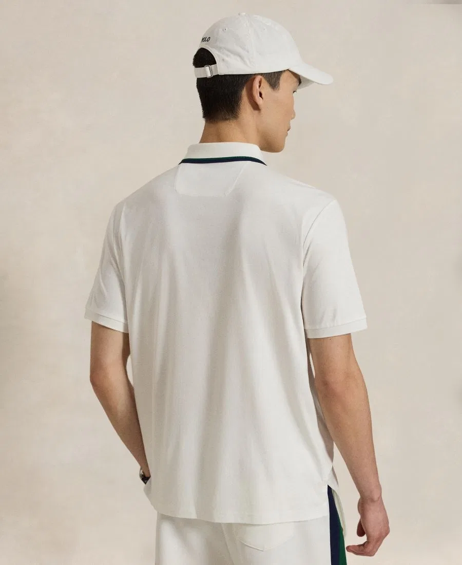 Мужская футболка-поло классического кроя с коротким рукавом Polo Ralph Lauren, White — фото 4