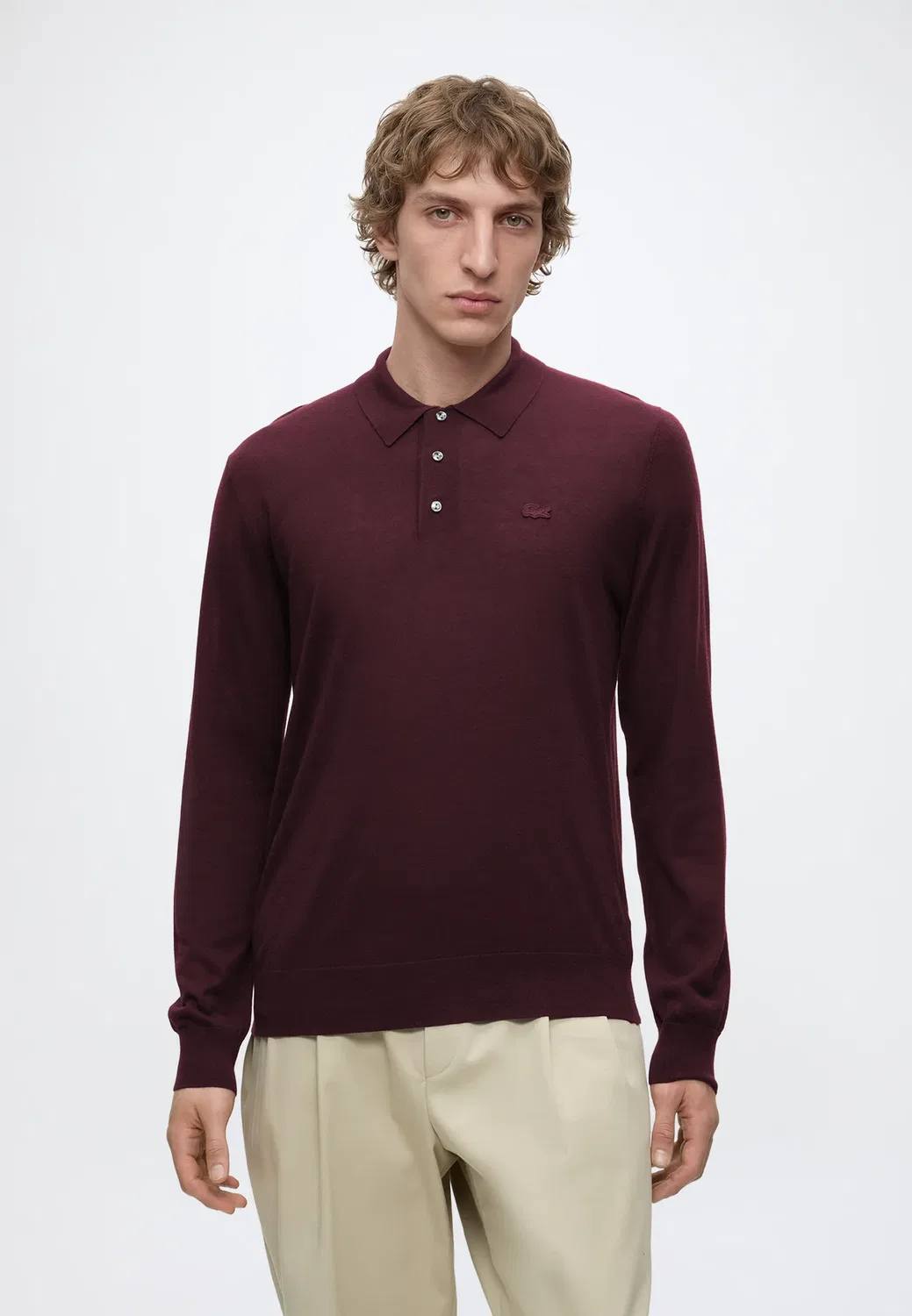 Вязаная рубашка поло - поло-рубашка Lacoste, Brown