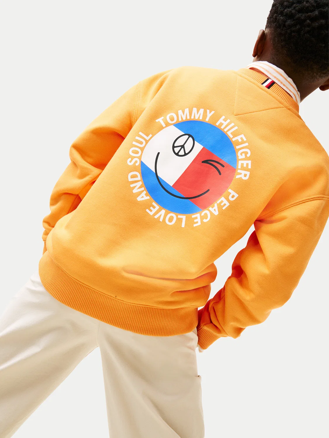 Толстовка стандартного кроя для мальчика Smiley Flag Tommy Hilfiger, оранжевый — фото 4
