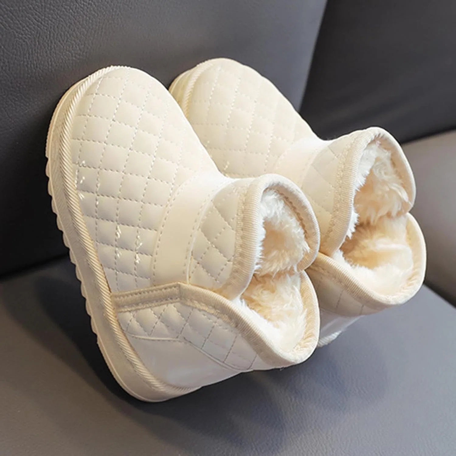 Детские зимние ботинки для девочек на меху Zzalalana, Beige — фото 3