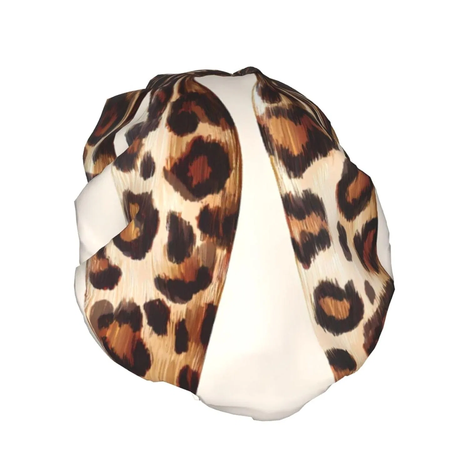 Двухслойная водонепроницаемая шапочка для душа, ZSUUGJ, Leopard Print Bow — фото 2