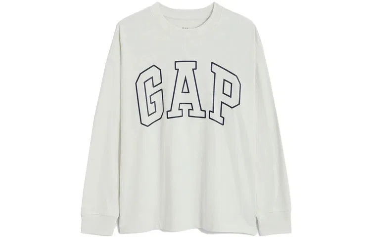 Футболка унисекс с круглым вырезом, прямой крой, GAP, Gray White