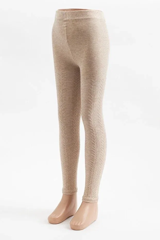 Детские леггинсы для девочек с геометрическим принтом Katia&Bony, Beige Mel