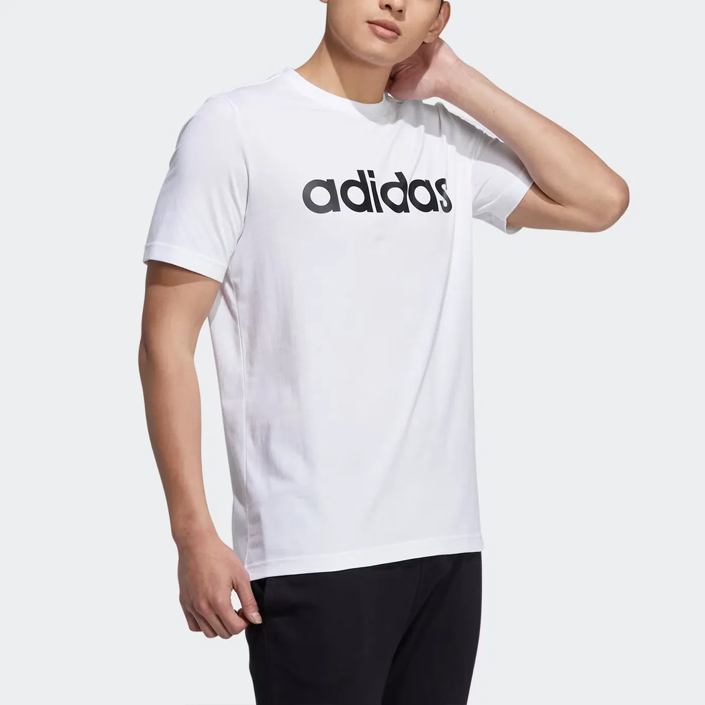 Футболка спортивная с коротким рукавом с принтом логотипа Neo M Ce Logo Tee Adidas, белая — фото 4