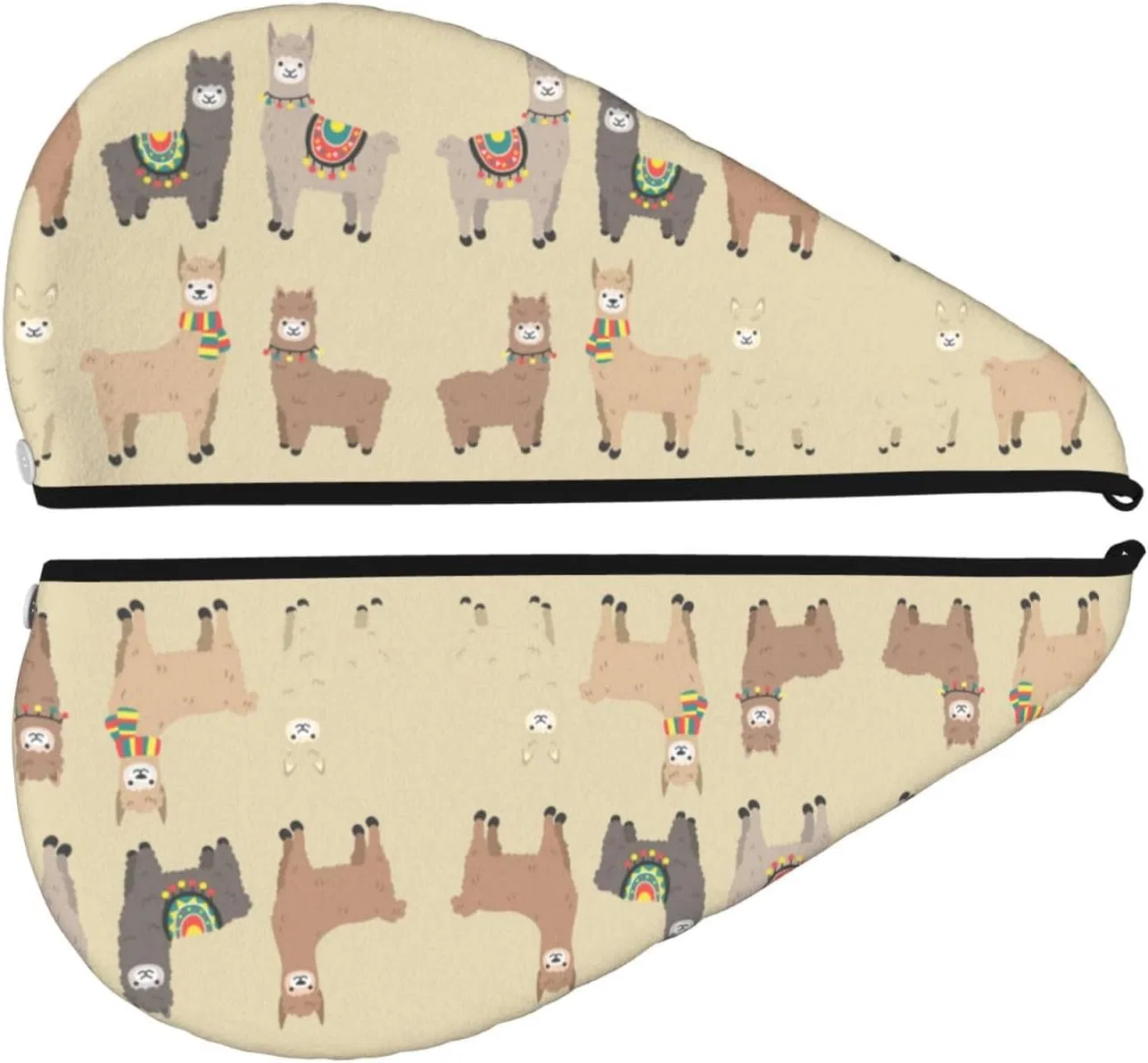 Шапочка для душа BONDIJ, из микрофибры, впитывающая, Llama and Alpaca — фото 2