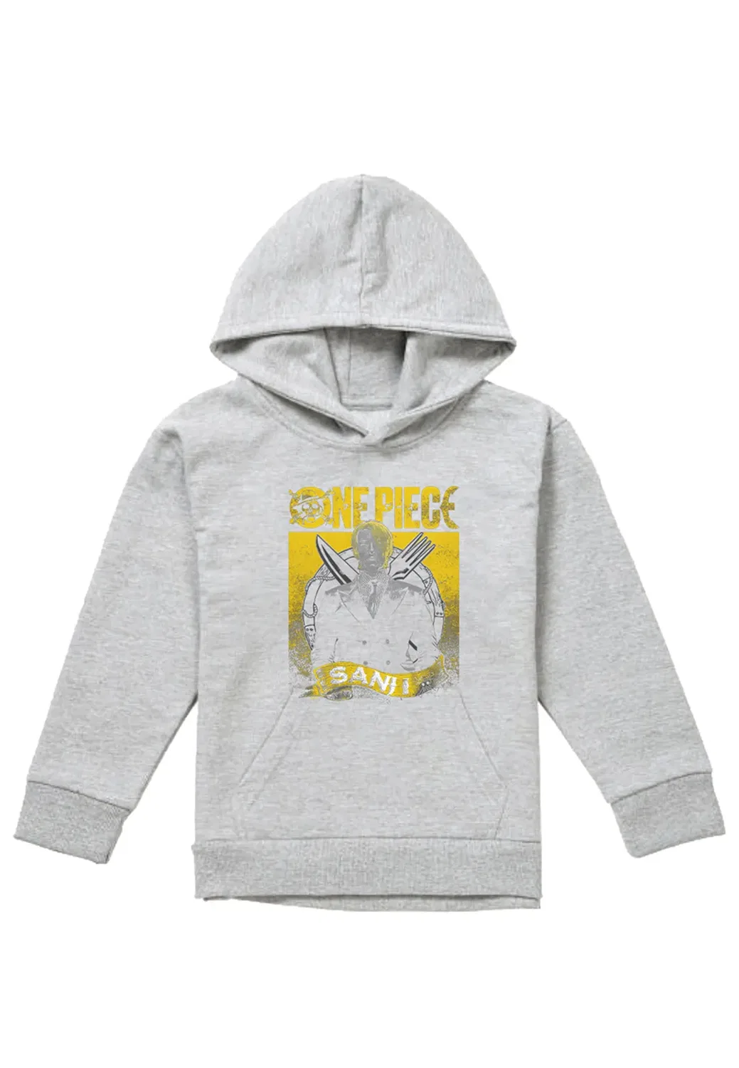Детский худи с принтом Sanji Etched Portrait One Piece, Grey — фото 4