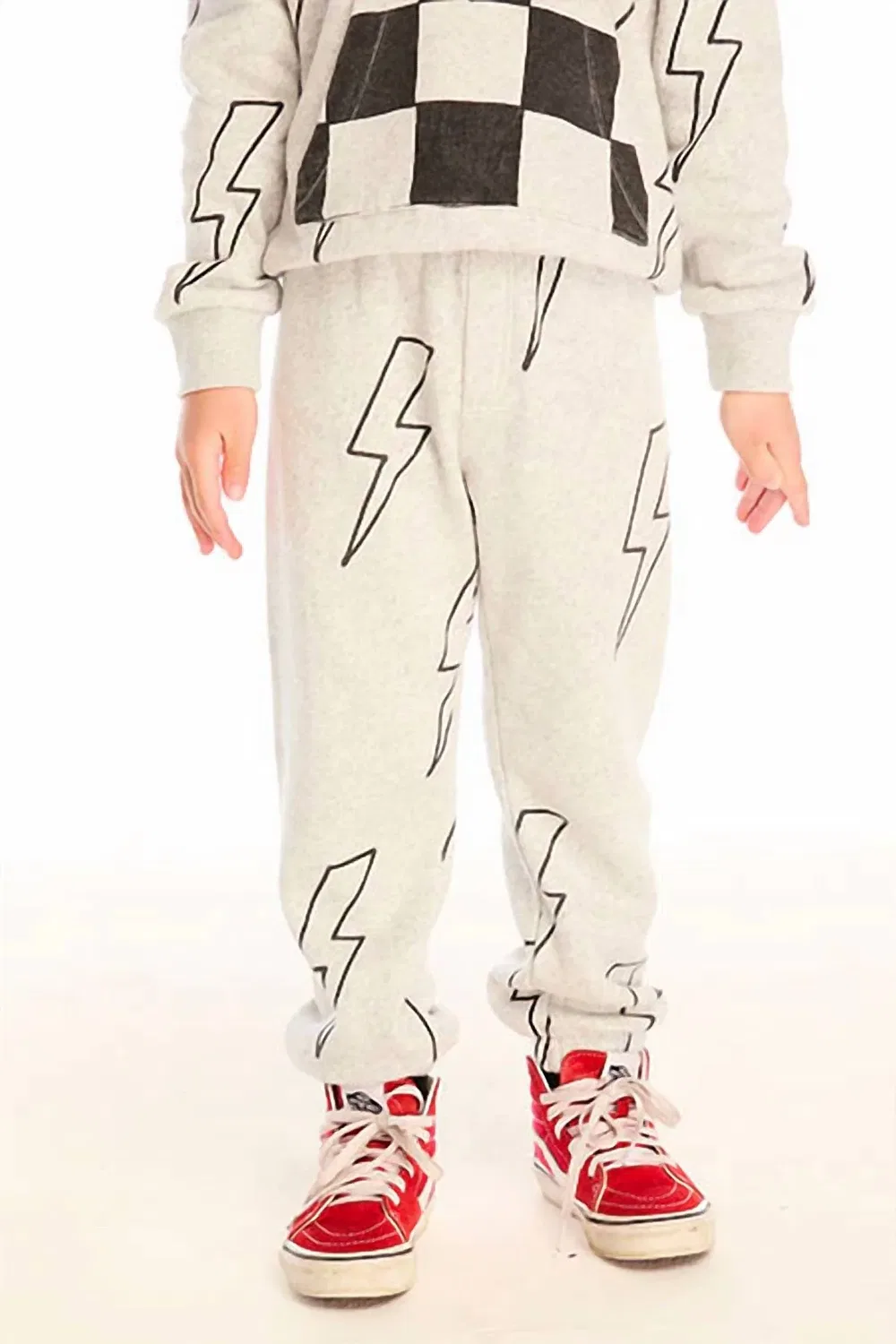 Детские штаны с принтом All Over Bolts Chaser, Heather Grey