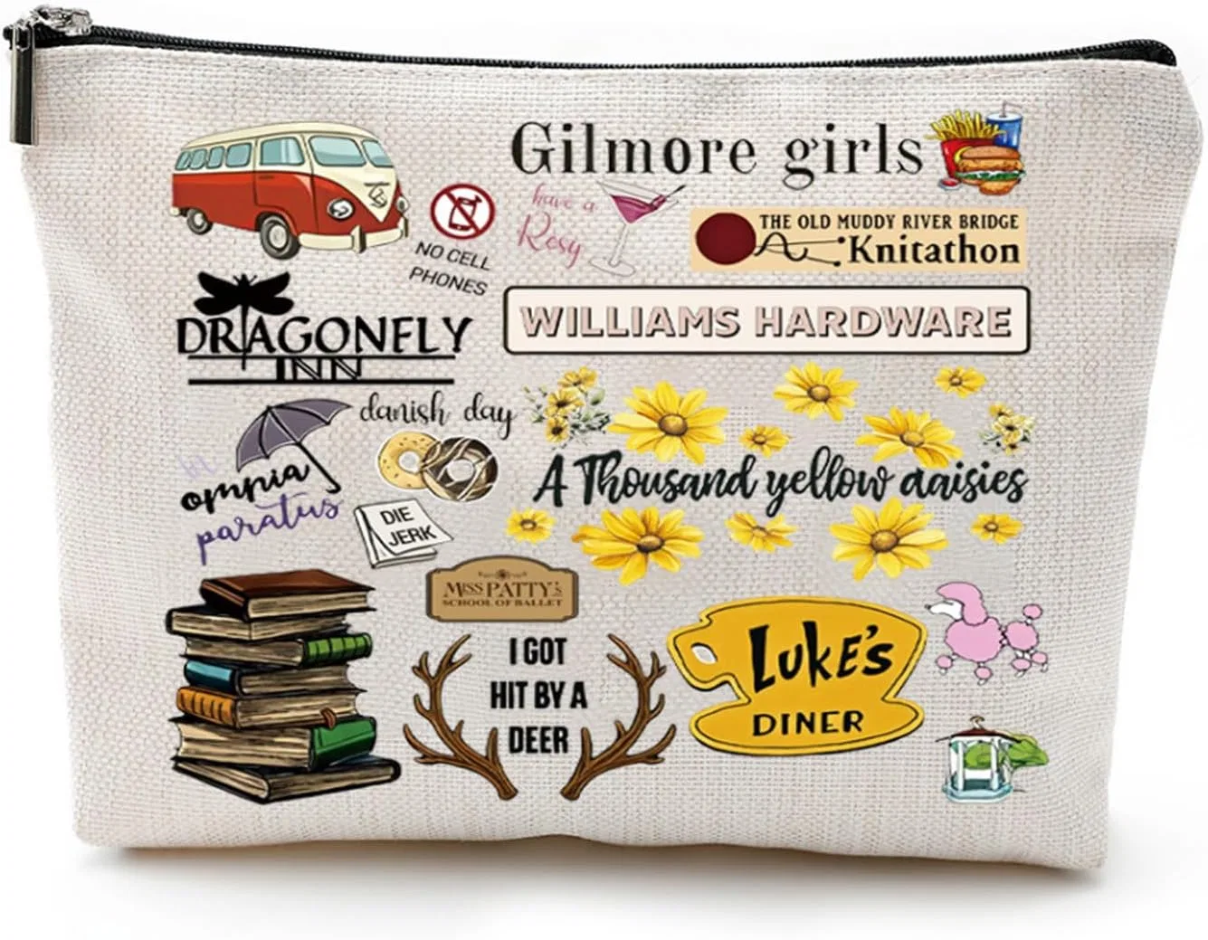 Женская косметичка Gilmore Girls из холста, 25 x 18 см Voyante, A