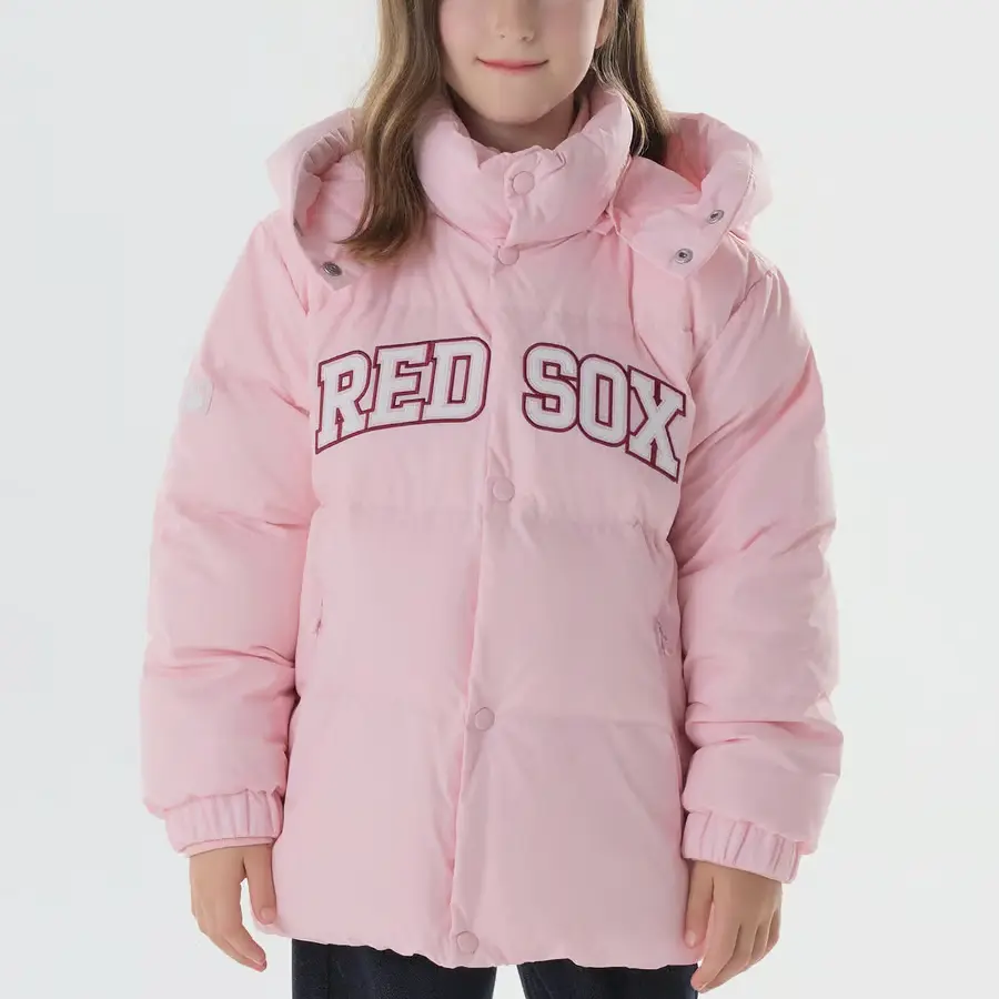 MLB KIDS Детская пуховая куртка светло-розового цвета для возраста 3-7 лет — фото 4