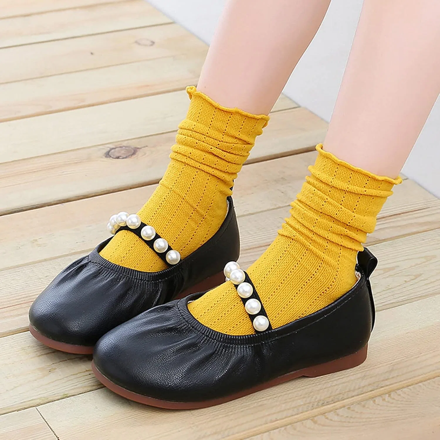 Детские балетки для девочек с мемори-пеной House Slipper, Black — фото 3