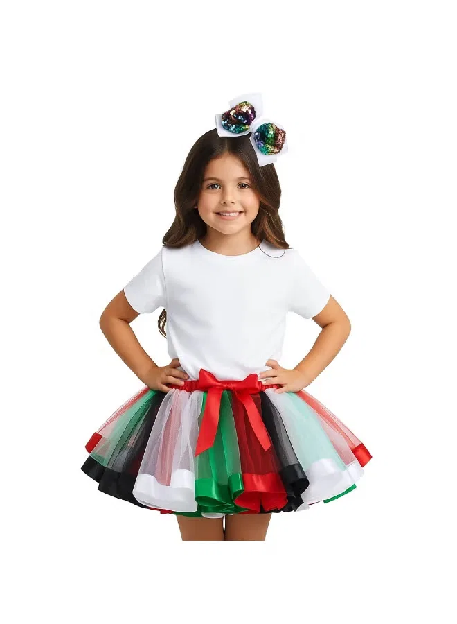Комплект юбка-пачка с бантом для волос Uae National Day Tutu Skirt Daddy'S Angel, разноцветный