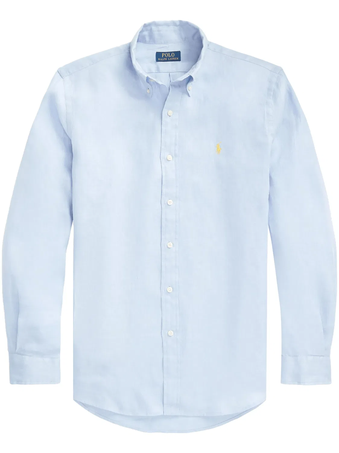 Рубашка из льна голубая Polo Ralph Lauren, синий