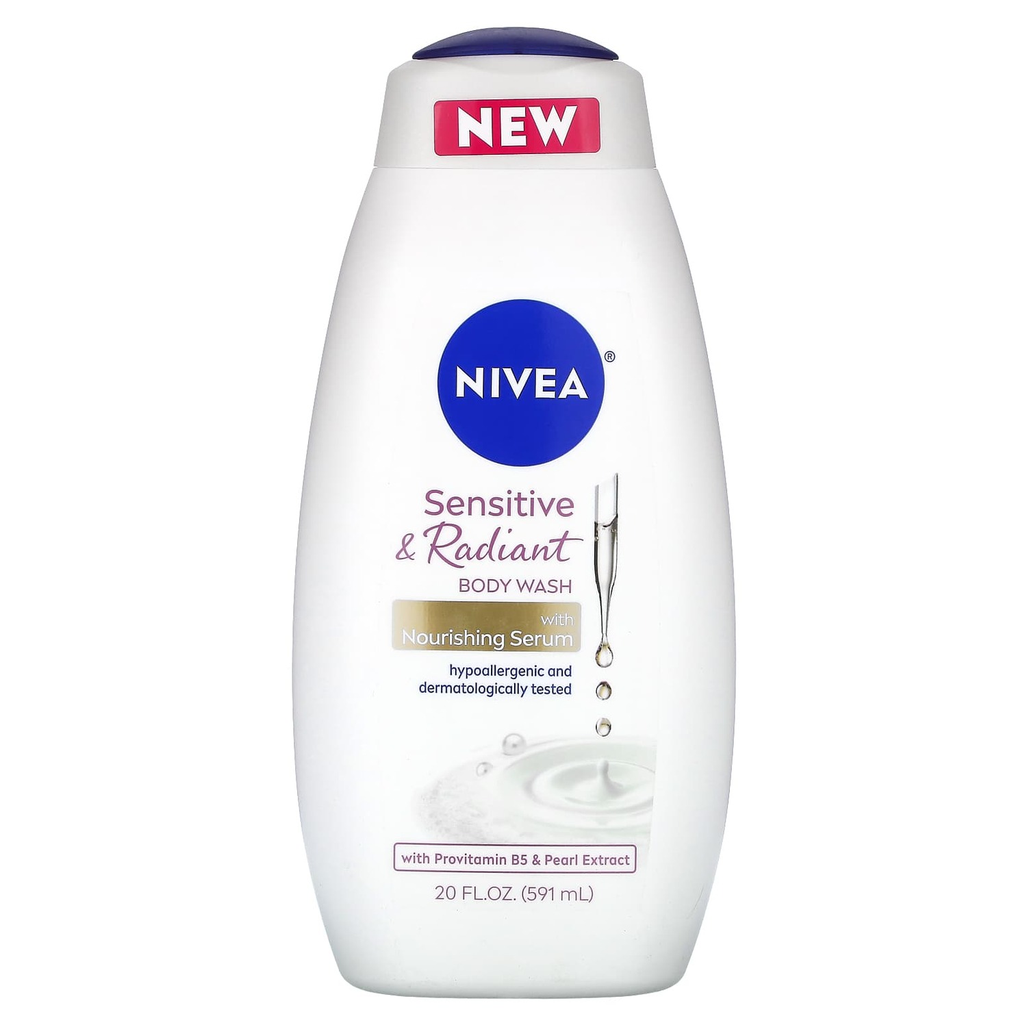 

Гель Nivea для чувствительного и сияющего тела с питательной сывороткой, 591 мл