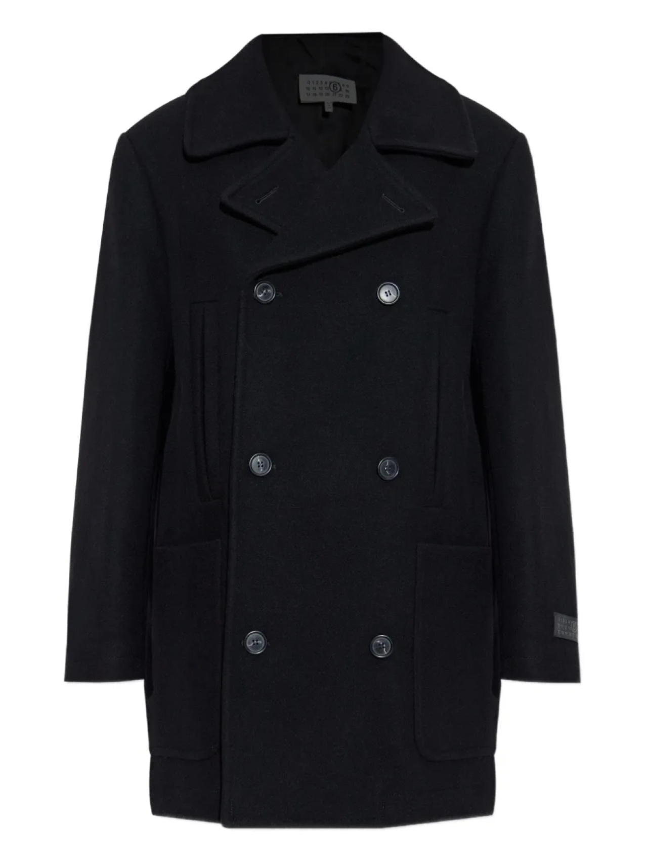 

Двубортное пальто MM6 Maison Margiela, черный