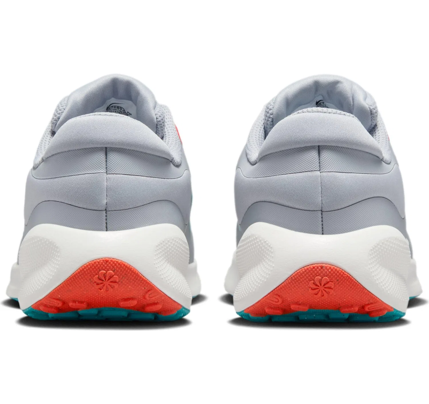 Детские кроссовки для девочек с амортизацией NIKE Revolution 7 NIKE, Wolf Grey Dusty Cactus Bright Crimson — фото 3