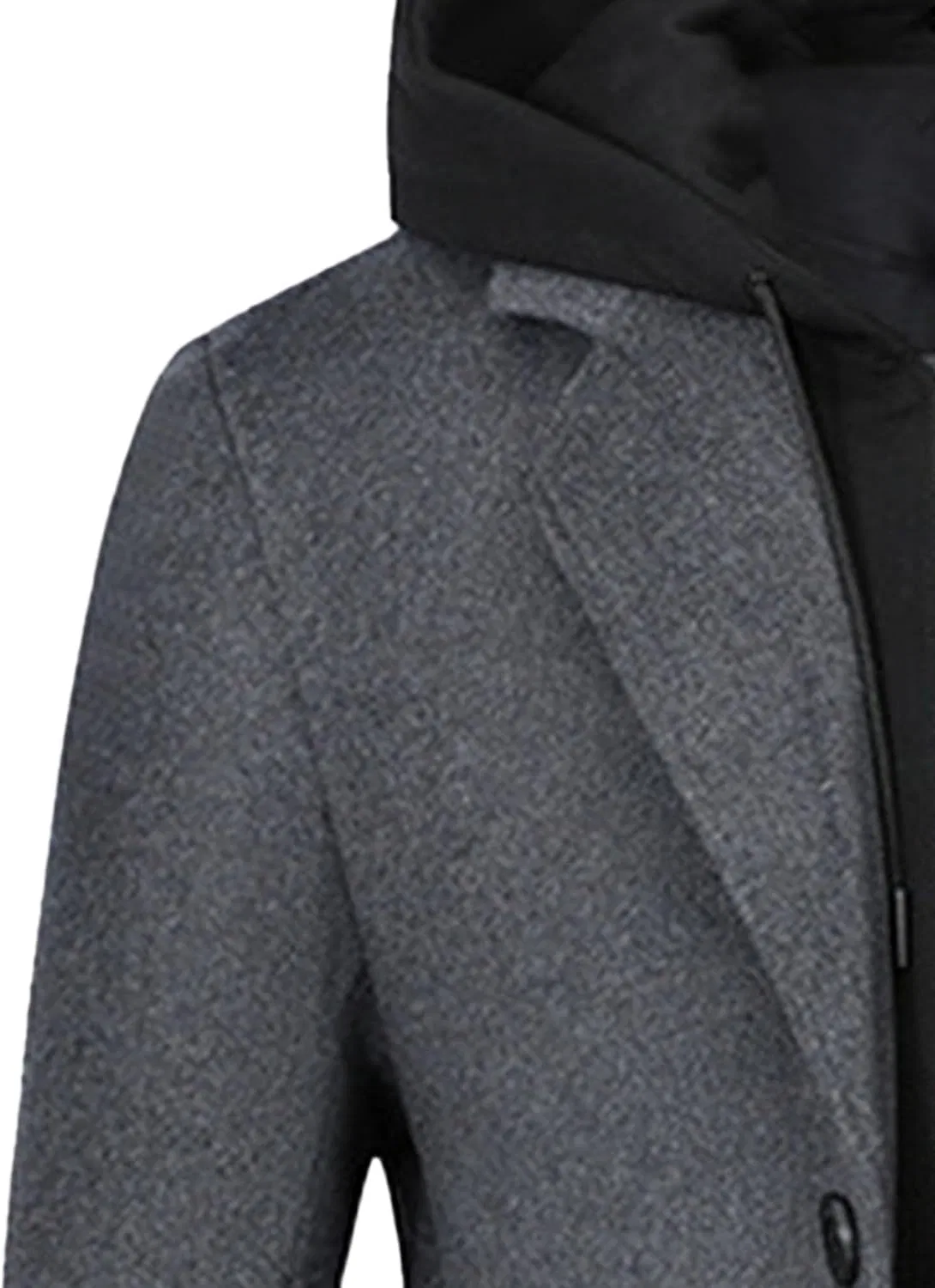 Мужское пальто-тренч на пуговицах, шерстяная смесь, Slim Fit, серый — фото 3