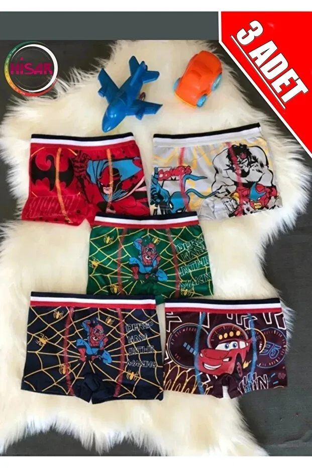 Детские боксеры для мальчиков с принтом 3-pack Story Baby, Multicolored Patterned Men