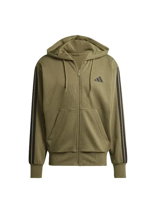 Худи на молнии с тремя полосками Essentials Adidas, черный — фото 2