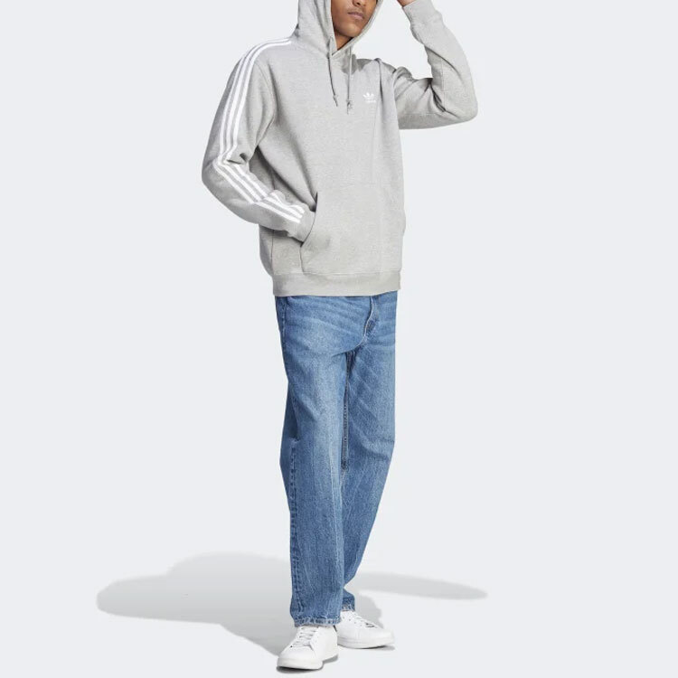 Толстовка с тремя полосками, мужская, серая Adidas Originals, серый — фото 4