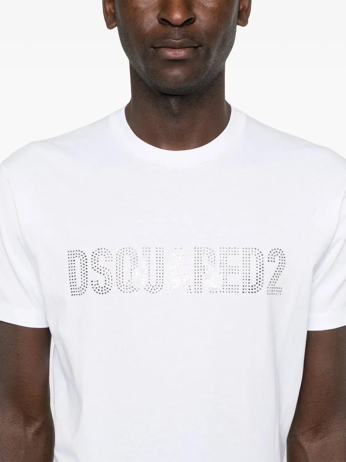 Футболка с логотипом из стразов DSQUARED2, белый — фото 3