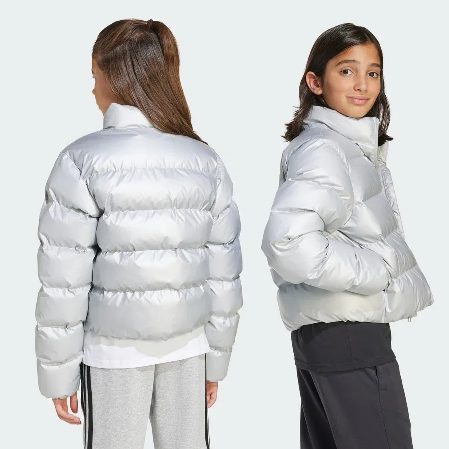 Детская куртка с металлическим покрытием Synthetic Down Glam adidas, Серебристый — фото 2